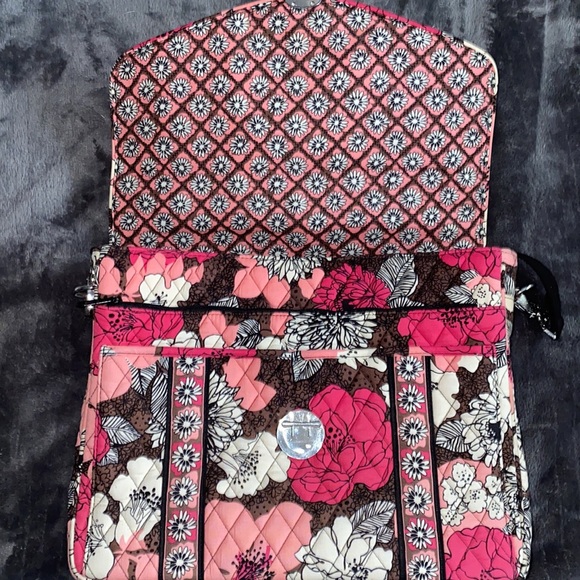 Vera Bradley Attaché Black, White, Pink, Brown 5 pockets & shoulder strap - Picture 8 of 11